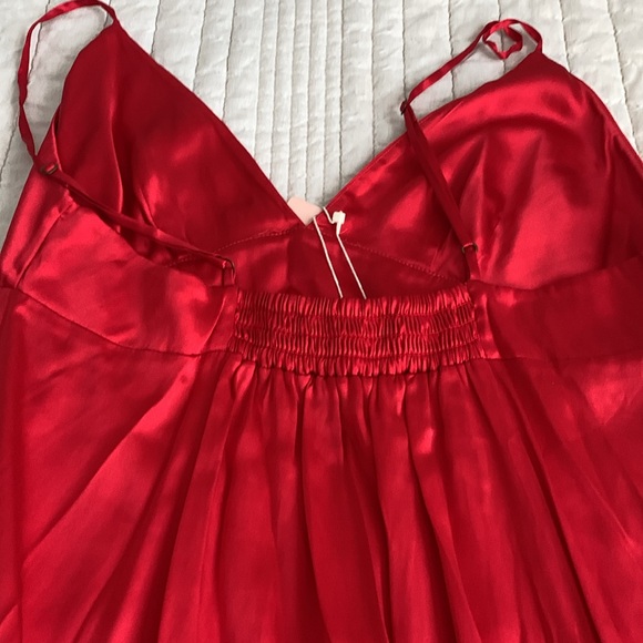 Rebecca Minkoff Strawberry Red Silk Blend Runway Petal Slip on Dress Siz… - Picture 10 of 12